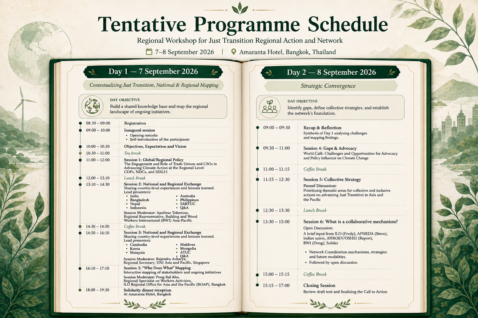 Programme Schedule for 7 to 8 September 2026 at Amaranta Hotel, Bangkok, Thailand